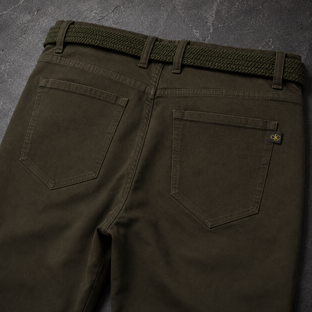 Pantalón con Cinturón Verde