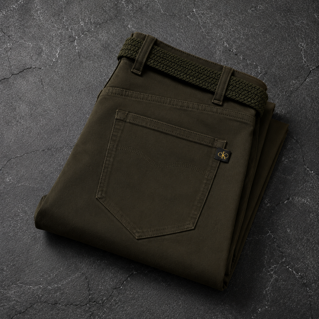 Pantalón con Cinturón Verde