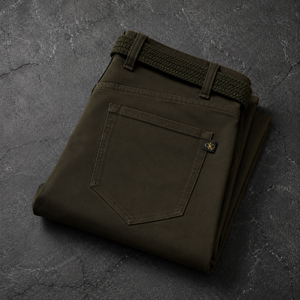 Pantalón con Cinturón Verde