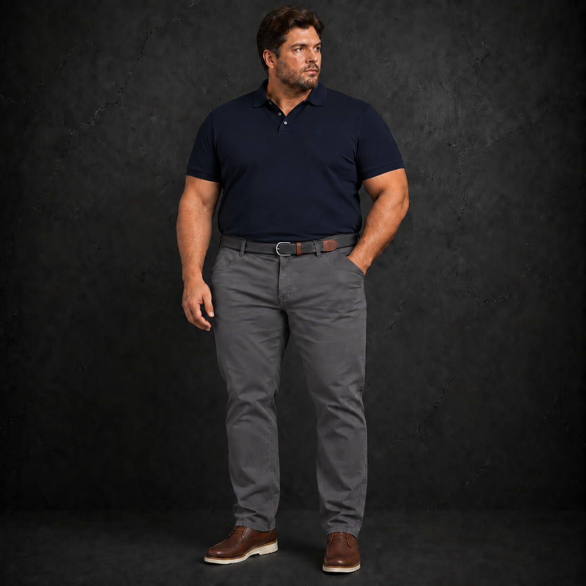 Pantalón Gris con Cinturón