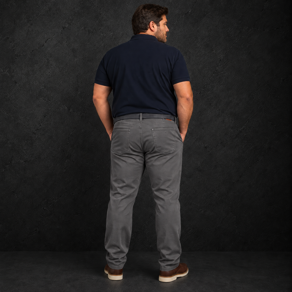 Pantalón Gris con Cinturón