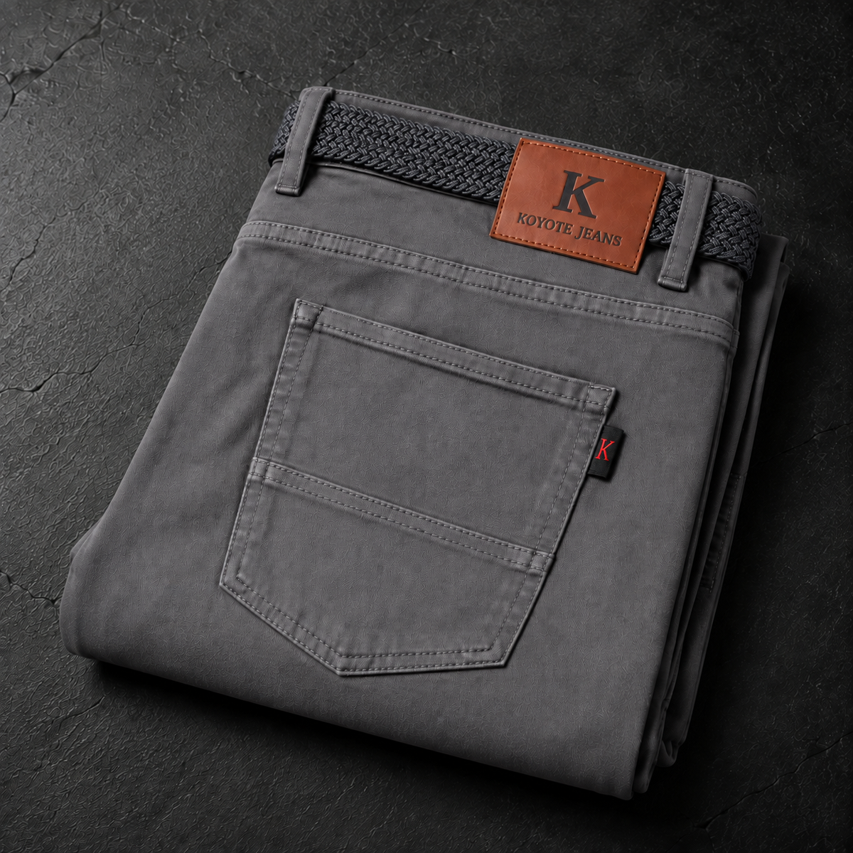 Pantalón Gris con Cinturón