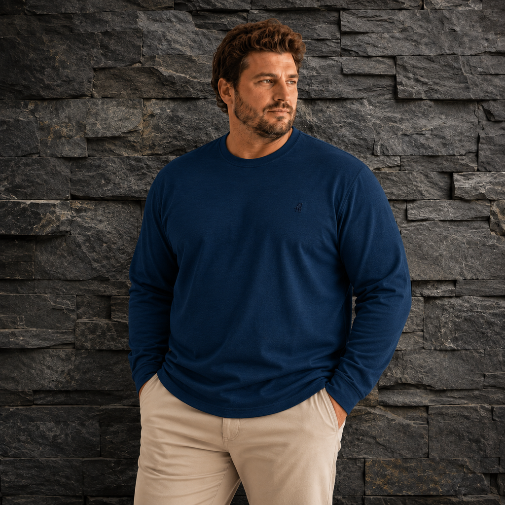 Camiseta Manga Larga Azul Marino
